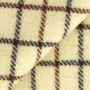 346 - Cream with Brown Windowpane Melton
